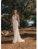 V Neck Ivory Glitter Lace Luxurious Wedding Dress